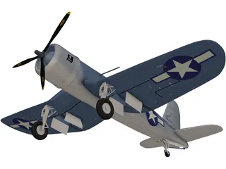 F4U Corsair 3D Model preview