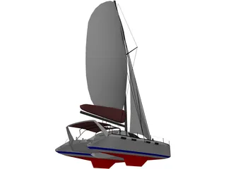 Moorings 4600 Catamaran Sailboat 3D Model preview