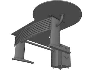 Desk with Extention 3D Model preview