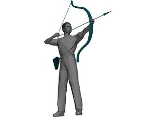 Man with Bow and Arrow 3D Model preview