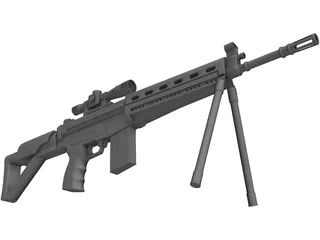 Sniper Rifle 3D Model preview
