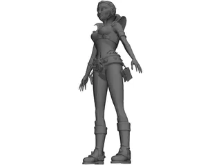 Witch Girl 3D Model preview