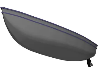 Boat with Outdoor Motor 3D Model preview