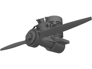 RC Airplane Model Engine 3D Model preview