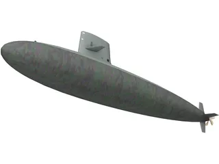 Skipjack SSN Submarine 3D Model preview