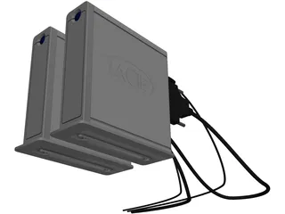 Lacie Hard Drive 3D Model preview