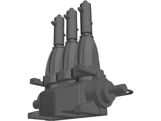 Nitrogen Triplex Pump 3D Model preview