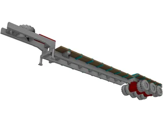 Goose Neck Lowboy Trailer 53 foot 3D Model preview