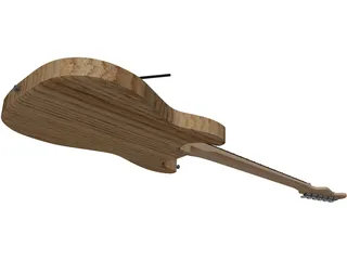 Fender Stratocaster Electric Guitar 3D Model preview