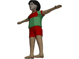 Cartoon Boy 3D Model preview