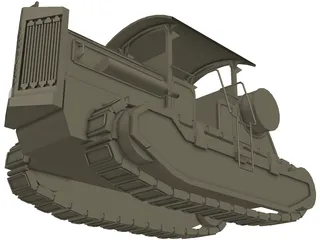 Soviet Tractor Kommunar 3D Model preview