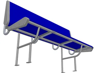 Polycarbonate Train Seat 3D Model preview