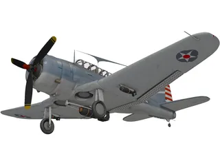 Dauntless Dive Bomber 3D Model preview