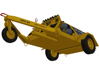 Nitrogen airport cart trailer 3D Model preview