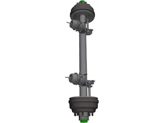 Trailer Axle 3D Model preview