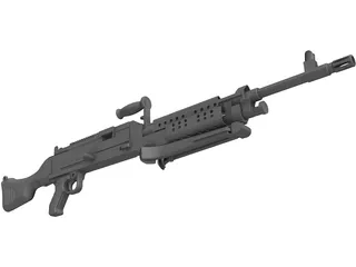 M240 Machine Gun 3D Model preview