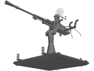 Type-96 Single AA-Gun 3D Model preview