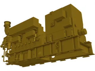 Mak 6M25 Status5 Diesel Engine 3D Model preview