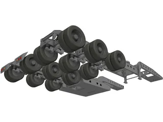 Long Load Trailking Decker Trailer 3D Model preview