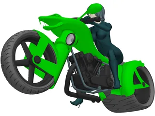 Lady Snake Moto 3D Model preview