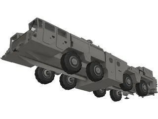 Scud Missile Launcher Maz 3D Model preview