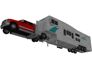 Ford F-350 Super Dually 3D Model preview