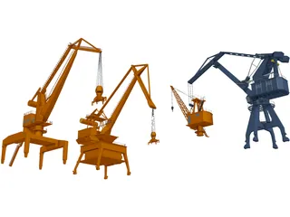 Port Handling Cranes 3D Model preview