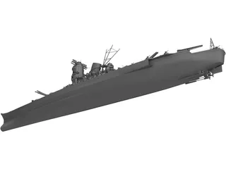 Yamato Battleship 3D Model preview