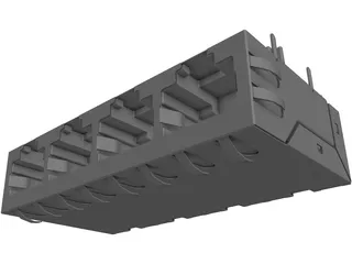 RJ-45 Connector 1x4 3D Model preview