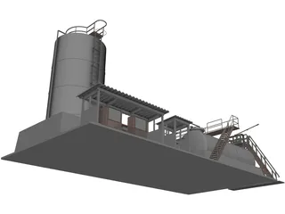 Diesel Pompstation 3D Model preview