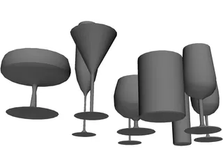 Drinking Glasses 3D Model preview