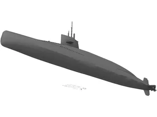 French Sub Le Redoutable S 611 3D Model preview