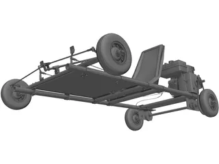 Tecumseh 4 Stroke Go Cart 3D Model preview