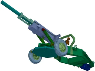 M102 Howitzer (105mm) 3D Model preview