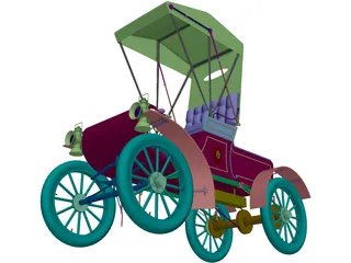 Oldsmobile Curved Dash Runabout 3D Model preview