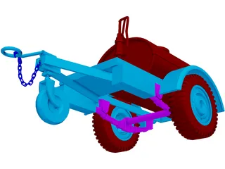 Trailer Water Tank 250 Gal 3D Model preview