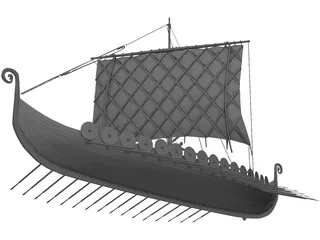 Viking Ship 3D Model preview