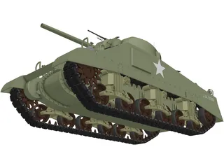 M4A3 (75) W Sherman 3D Model preview