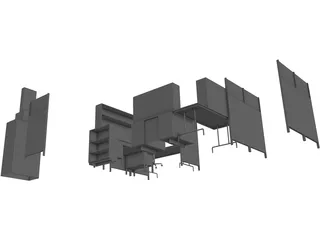 Office Furniture 3D Model preview