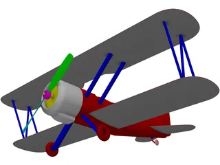 Biplane 3D Model preview