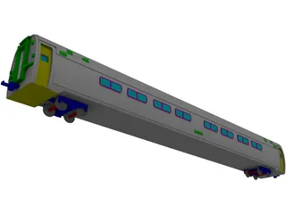 Amtrak Coach 3D Model preview