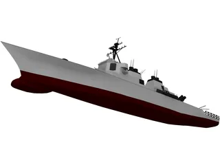 DDG-51 Arleigh Burke Class Destroyer 3D Model preview