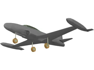 Lockheed T-33A Shooting Star 3D Model preview