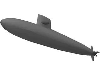 Skipjack Submarine 3D Model preview
