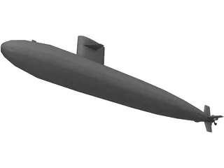 Sturgeon Submarine 3D Model preview