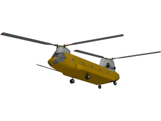 Boeing CH-47D Chinook 3D Model preview