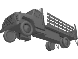 International Flatbed Truck 3D Model preview