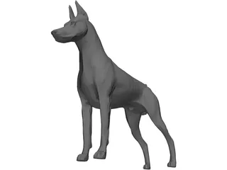 Dog Doberman 3D Model preview