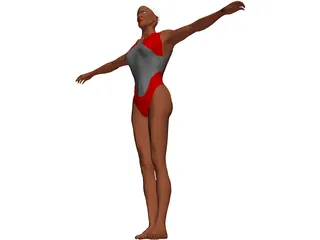 Swimmer Female 3D Model preview