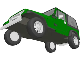 Jeep Wrangler (1989) 3D Model preview